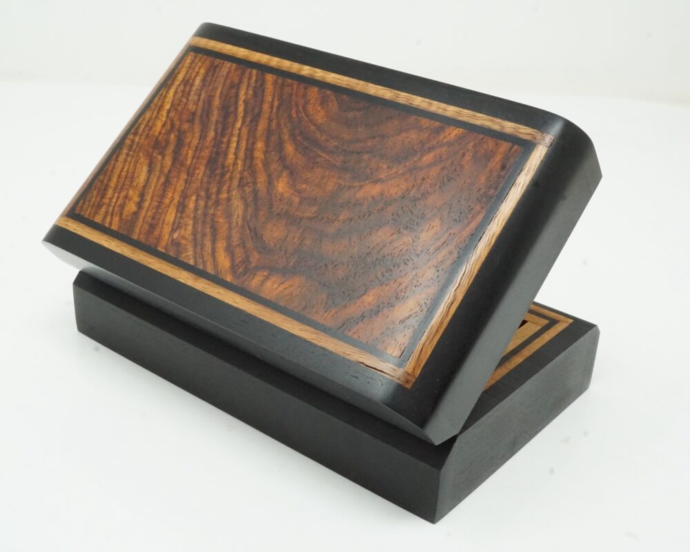 Highly figured Cocobolo Top with Ebony Sides